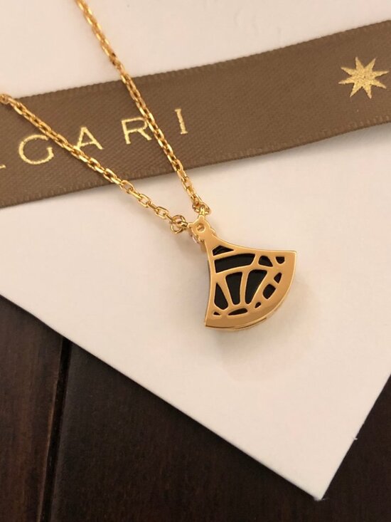 BeccaBloom BVLGARI Natural Stone Mini Fan and Mini Dress Necklace